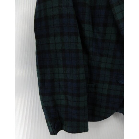 VINTAGE Pendleton Blazer 10 Blue Virgin Wool Watch Tartan Plaid * - Picture 3 of 11